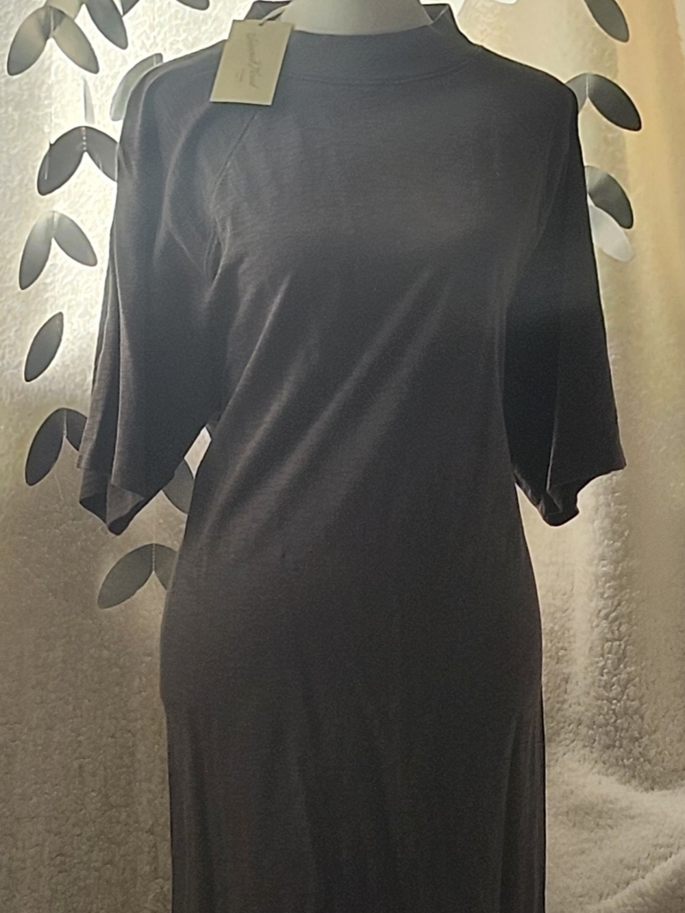 Classic Drak Grey Midi Dress with Short Sleeves - Picture 2 of 6